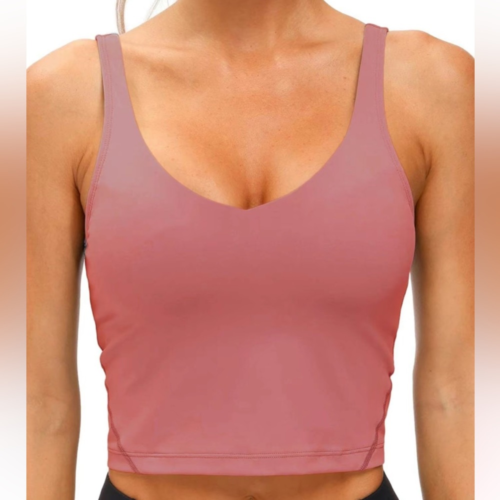 Women’s longline sports bra crop yoga tank with removable padding